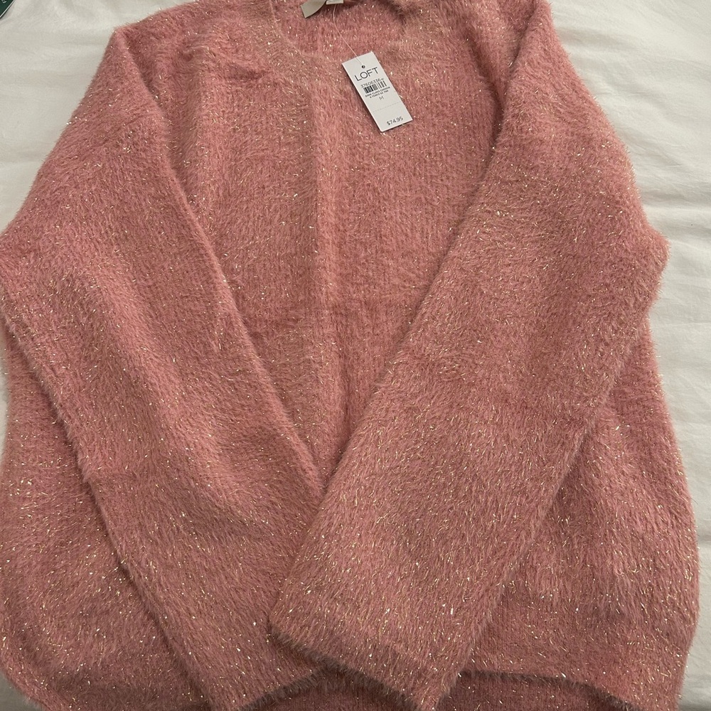 LOFT Soft Pink Crew Neck Sweater